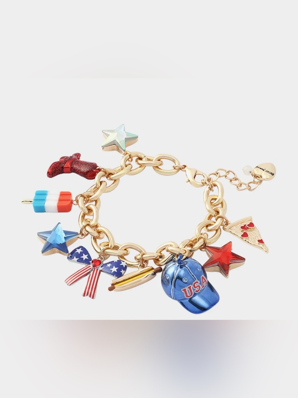 Betsey Johnson AMERICANA CHARM FLEX BRACELET RED